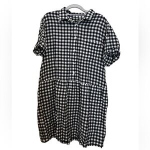 Gingham shirt dress
